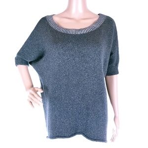 Three Dots Women Top Knit 1/2 Sleeves Color Gray Size M